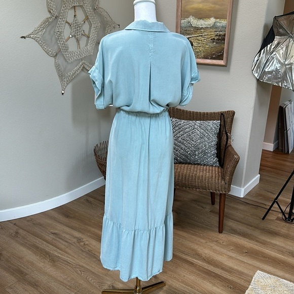 Cloth & Stone Brand tie waist short sleeve maxi dress Boho Flowy - Picture 2 of 6